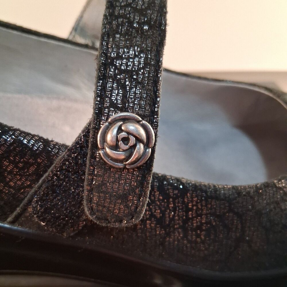 Alegria Flair Pewter Florette Mary Jane Wedge Pumps Women's Size 8.5 - Picture 8 of 13